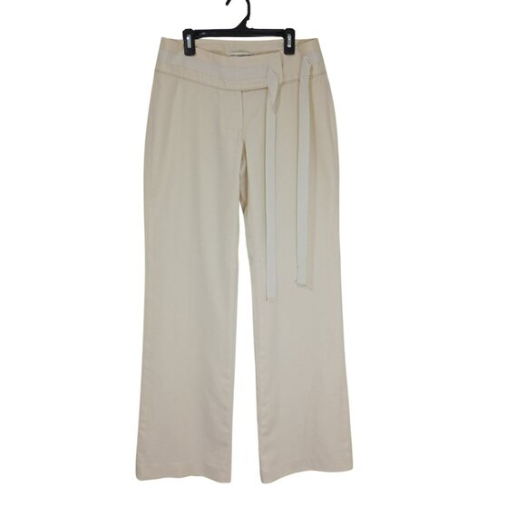 Banana Republic Martin Pants Wool and Silk Blend Womens Beige Wide-Leg Size 4 - Picture 1 of 12